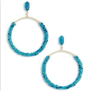 Kendra Scott Russel Frontal Hoop Earrings in Teal Agate